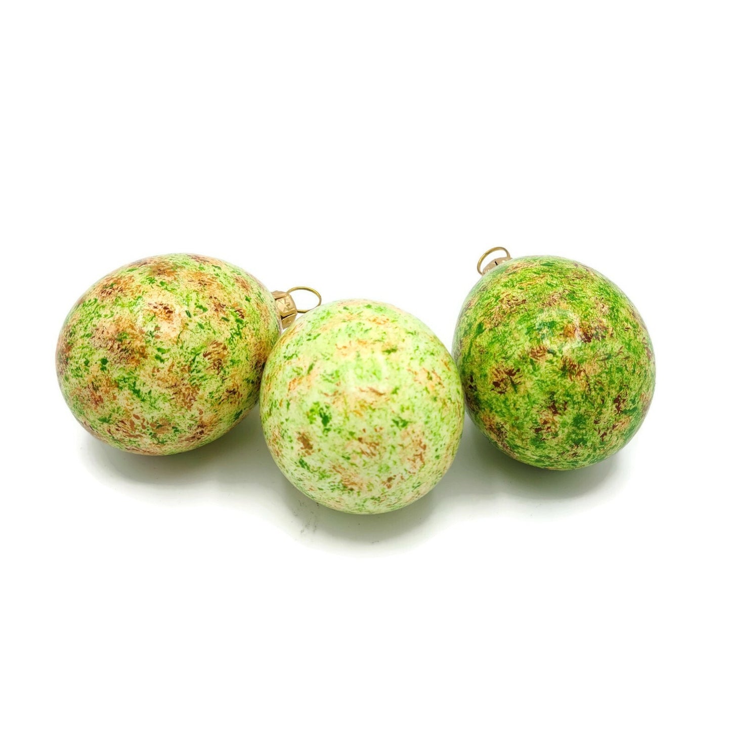 Patricia Breen Medium Egg Trio Artic Warbler Green Spring Easter Ornament Set