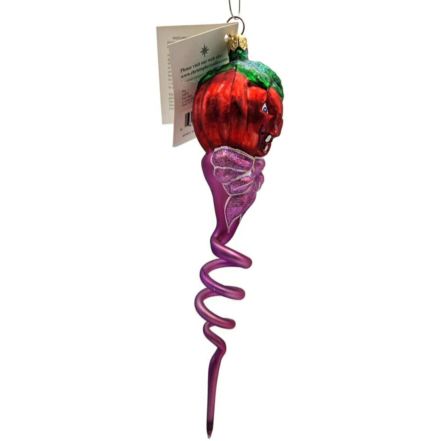 Christopher Radko Pumpkin Twist Swirl Halloween Christmas Tree Ornament 99-070-0