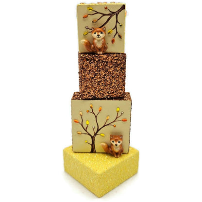 Patricia Breen Presenting Gold Fox Fall Leaves Free Standing Ornament Set