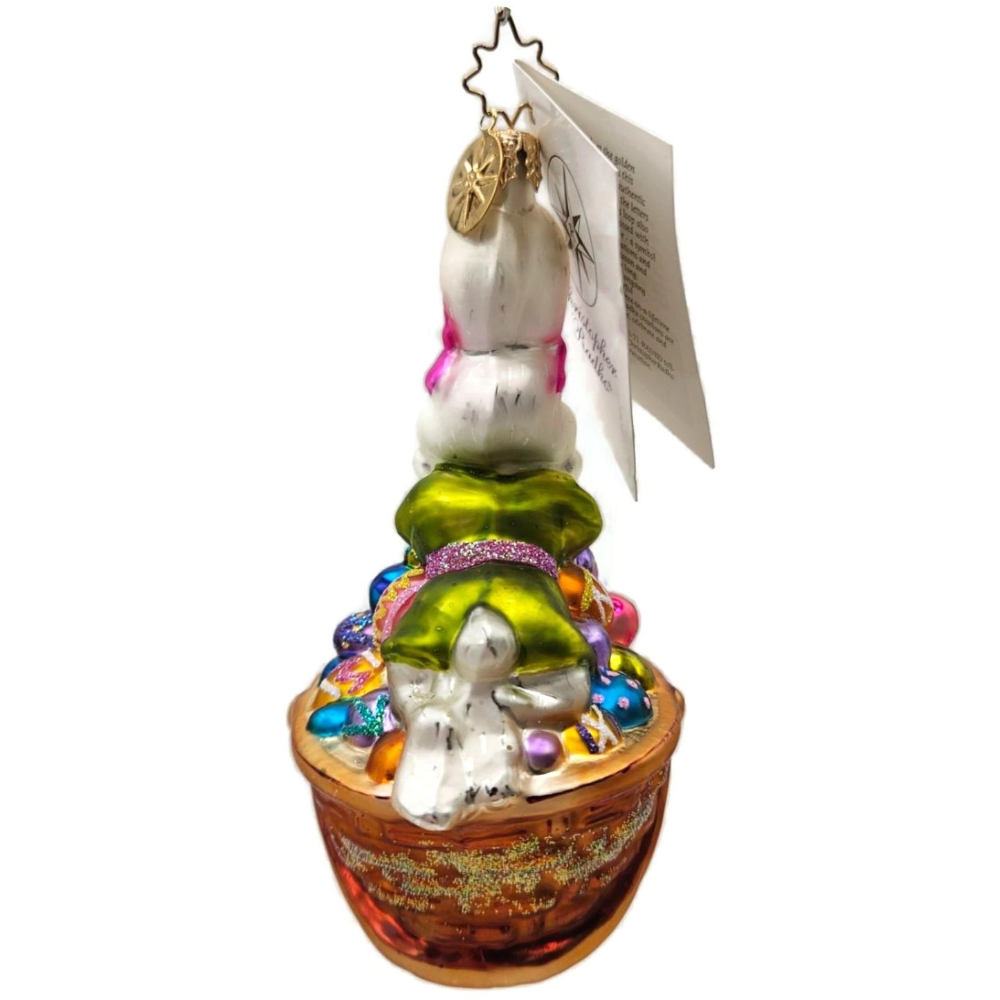 Christopher Radko Bunny Flirt Easter Bunny Egg Basket Ornament 02-0230-0