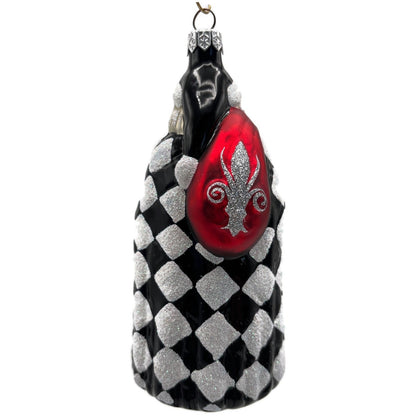 Patricia Breen Saint Louis Santa Black White Diamond Christmas Tree Ornament