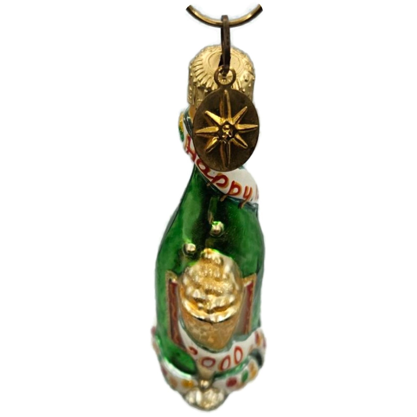Christopher Radko 2000 Cheers Green Champagne Bottle New Year Ornament 99-285-0