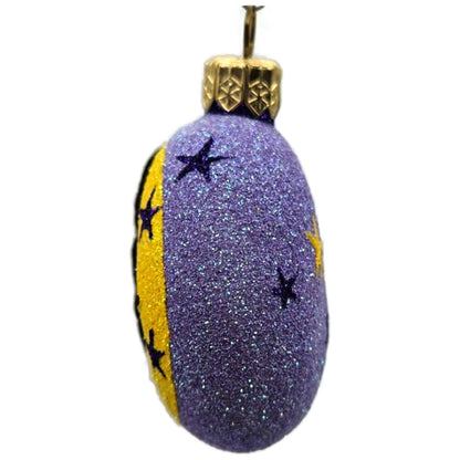 Patricia Breen Salem Medallion Violet Moon Stars Glass Halloween Ornament 2212