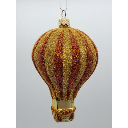 Patricia Breen Petite Balon Copper Gold Glittered Stripe Christmas Tree Ornament