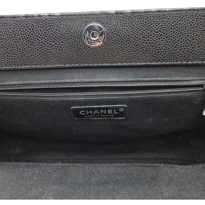Chanel Grand Shopping Tote Handbag Black Caviar Leather Silver Hardware 13C GST