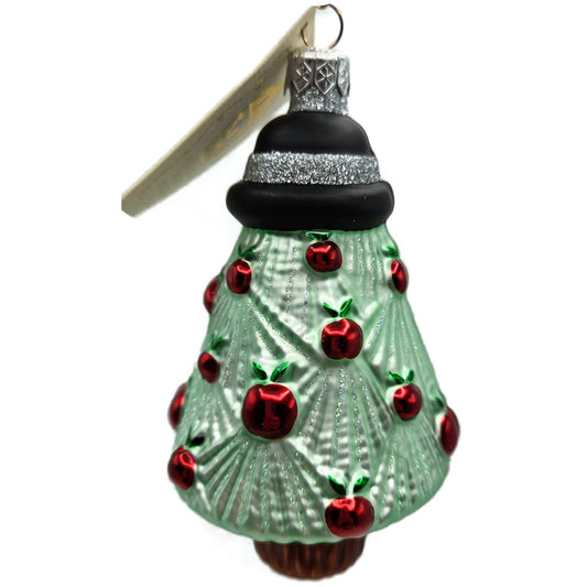 Patricia Breen Rene's Tree Black Band Glitter Apples Christmas Ornament 9837