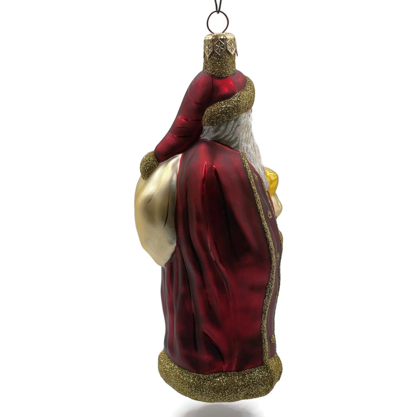Patricia Breen Miniature Jordan Santa Claus Bordeaux Gold Bag Christmas Ornament