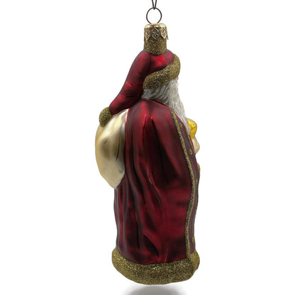 Patricia Breen Miniature Jordan Santa Claus Bordeaux Gold Bag Christmas Ornament
