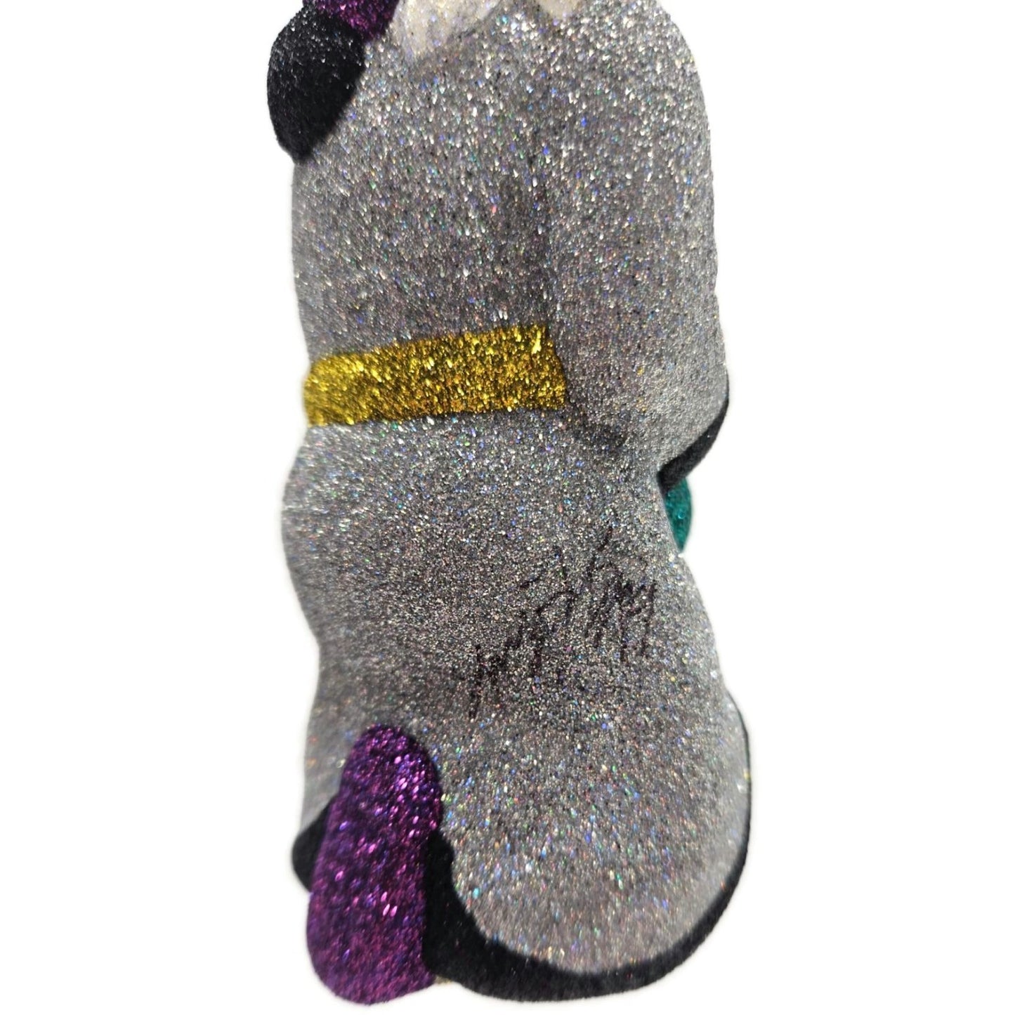 Larry Fraga Jazzy Santa Saxophone Glitter Series Christmas Ornament Signed Tag
