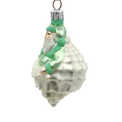 Patricia Breen Turitella Santa Green Aquatic Christmas Seashell Ornament 9939