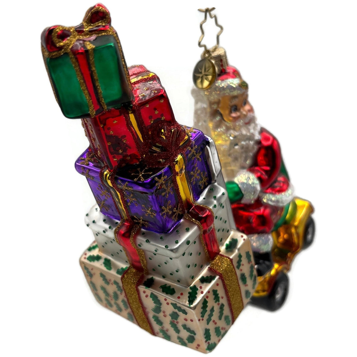 Christopher Radko Heavy Lifting Nick Santa Glass Christmas Ornament 1016139