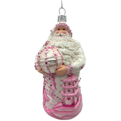 Patricia Breen Exquisite Santa Pink Flower Pagoda Spring Christmas Ornament CATZ