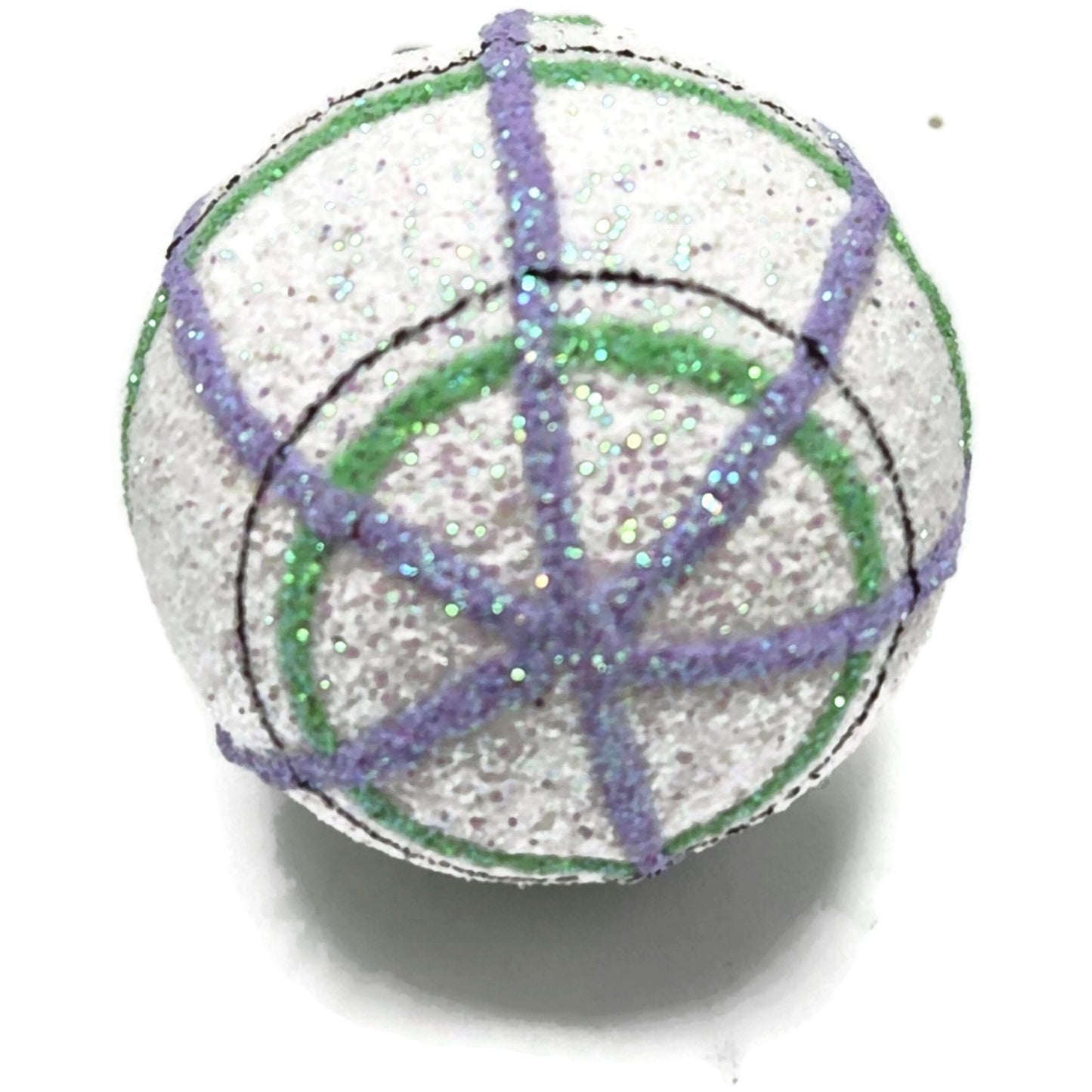 Patricia Breen Miniature Egg Plaid Stripe Double Glitter Glass Easter Ornament