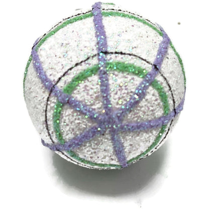 Patricia Breen Miniature Egg Plaid Stripe Double Glitter Glass Easter Ornament