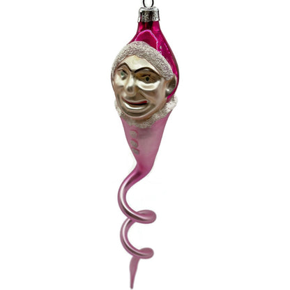 Christopher Radko Ornament Clown Snake Hot Pink Jester Spiral Twist Christmas
