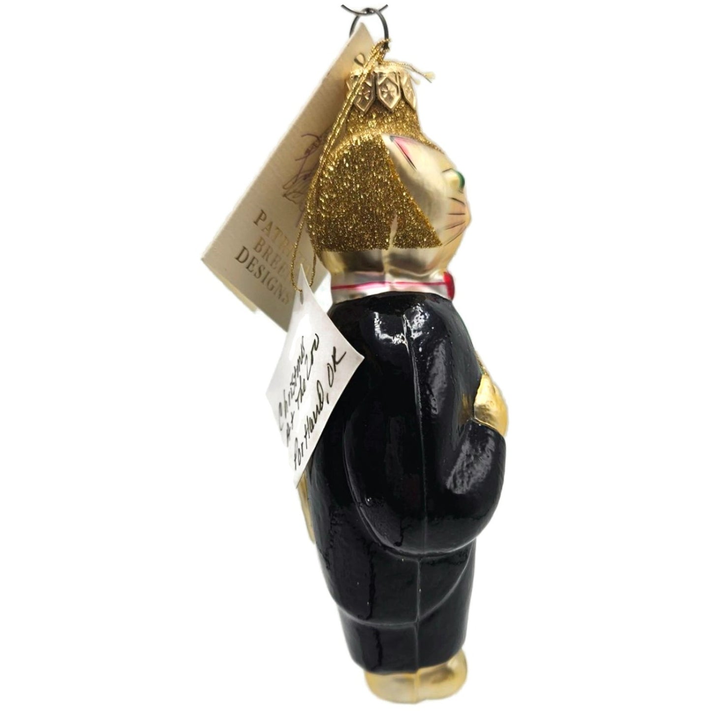 Patricia Breen Fiddling Cat Elvis Black Hey Diddle Diddle Christmas Ornament