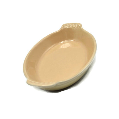 Le Creuset Stoneware Yellow Tan Oval Heritage Petite Au Gratin Baking Dish 6 oz