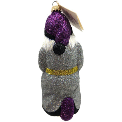 Larry Fraga Jazzy Santa Saxophone Glitter Series Christmas Ornament Signed Tag