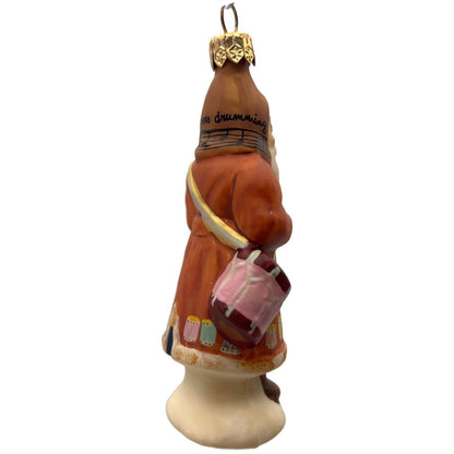 Vaillancourt Folk Art 12th of 12 Days Of Christmas Drummer Santa Matte Ornament