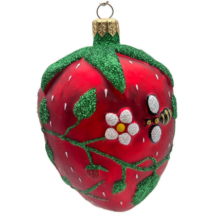 Patricia Breen Grande Strawberry Bees Fruit Red Spring Christmas Ornament NM