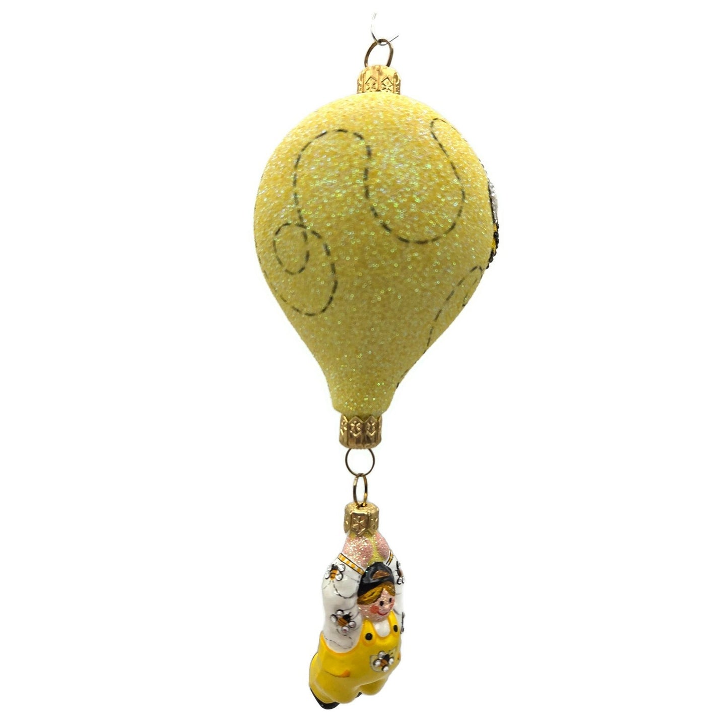 Patricia Breen Miniature Balloon Boy Bees Yellow Spring Christmas Tree Ornament