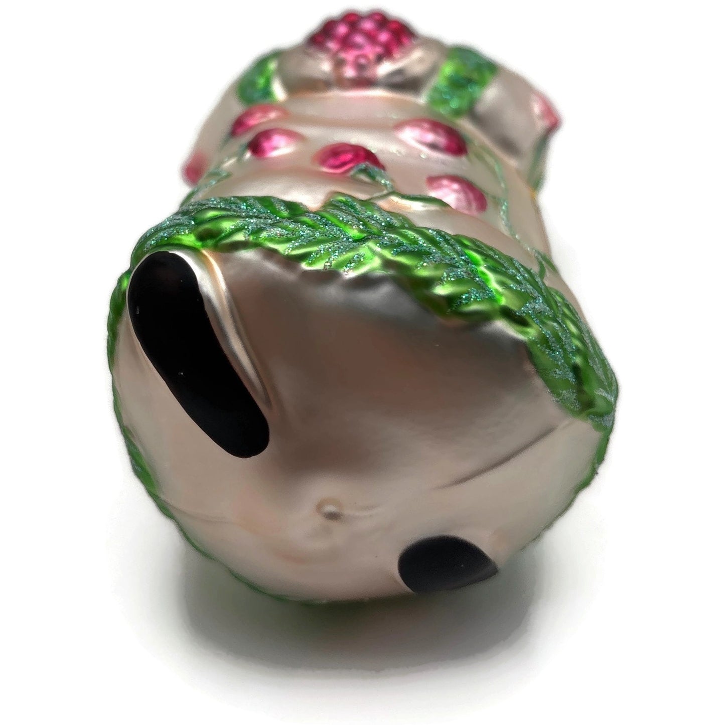 Patricia Breen Raspberry Santa Spring Fruit Green Pink Christmas Ornament NM