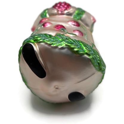 Patricia Breen Raspberry Santa Spring Fruit Green Pink Christmas Ornament NM