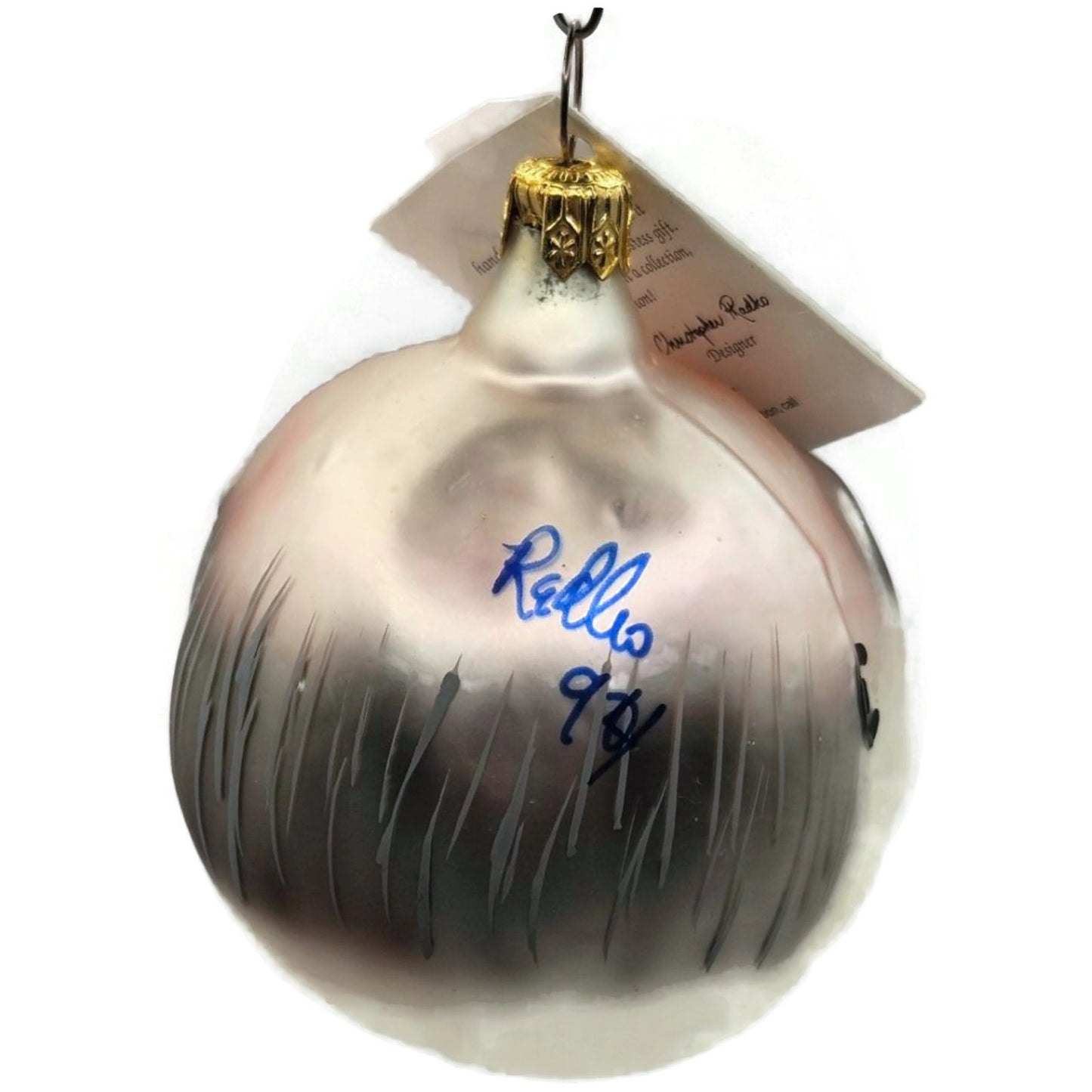Christopher Radko President Taft Silver German Glass Christmas Tree Ornament