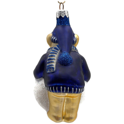 Patricia Breen Henry The Baby Bear Blue Snowball Glass Christmas Tree Ornament