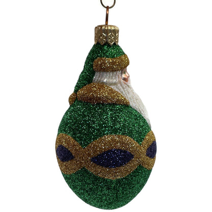 Patricia Breen Ornament Miniature Faberge Santa Green Purple Christmas Tree Deco