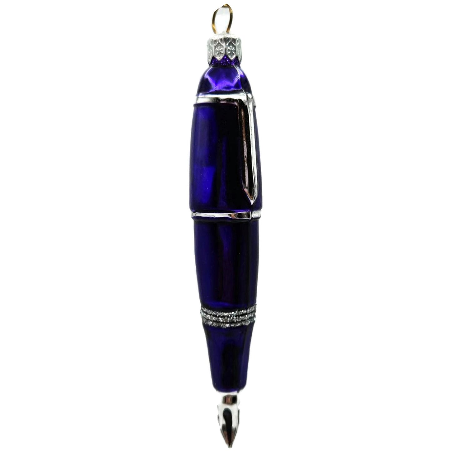 Patricia Breen Pen Purple with Silver Glittered Christmas Holiday Ornament 2400