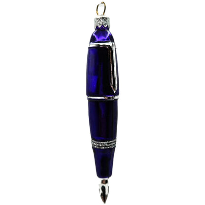 Patricia Breen Pen Purple with Silver Glittered Christmas Holiday Ornament 2400