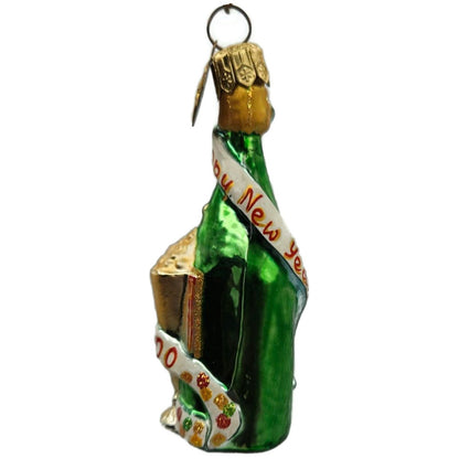 Christopher Radko 2000 Cheers Green Champagne Bottle New Year Ornament 99-285-0