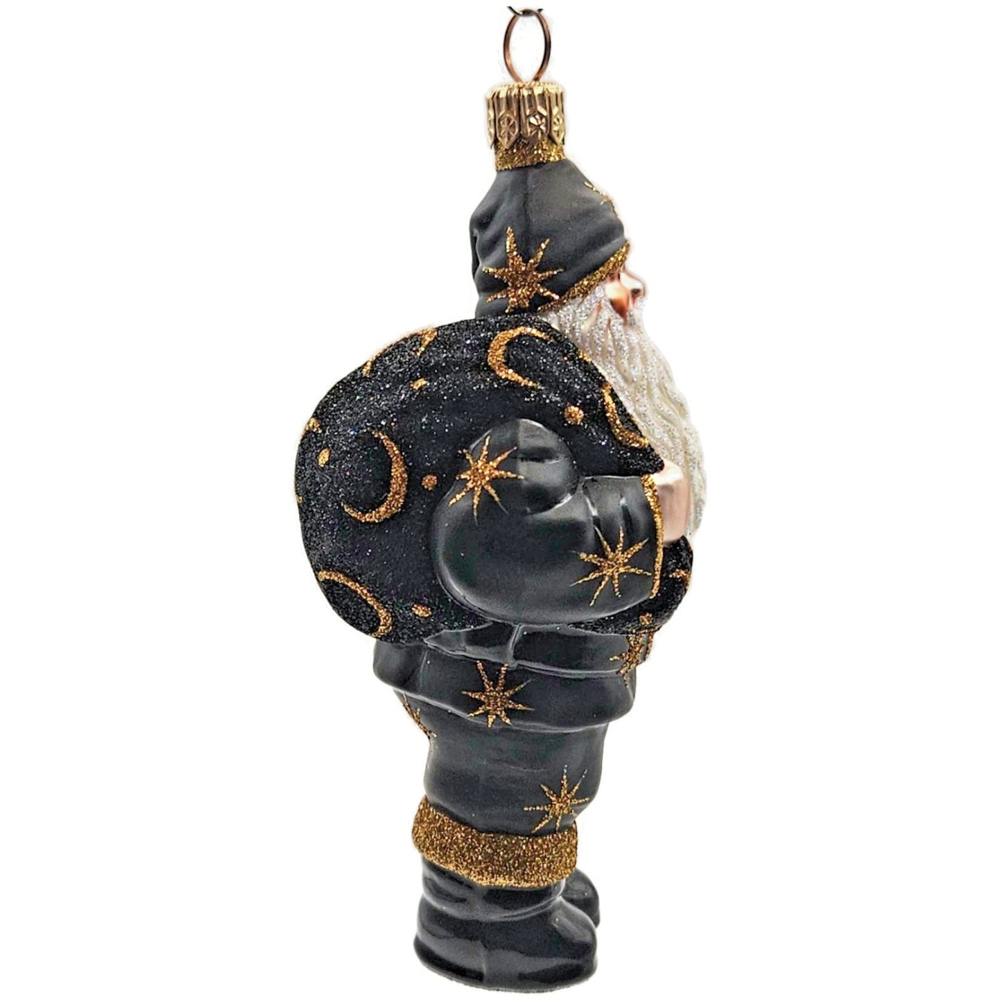 Patricia Breen Nordstrom Santa Claus Black Moons Stars Christmas Ornament