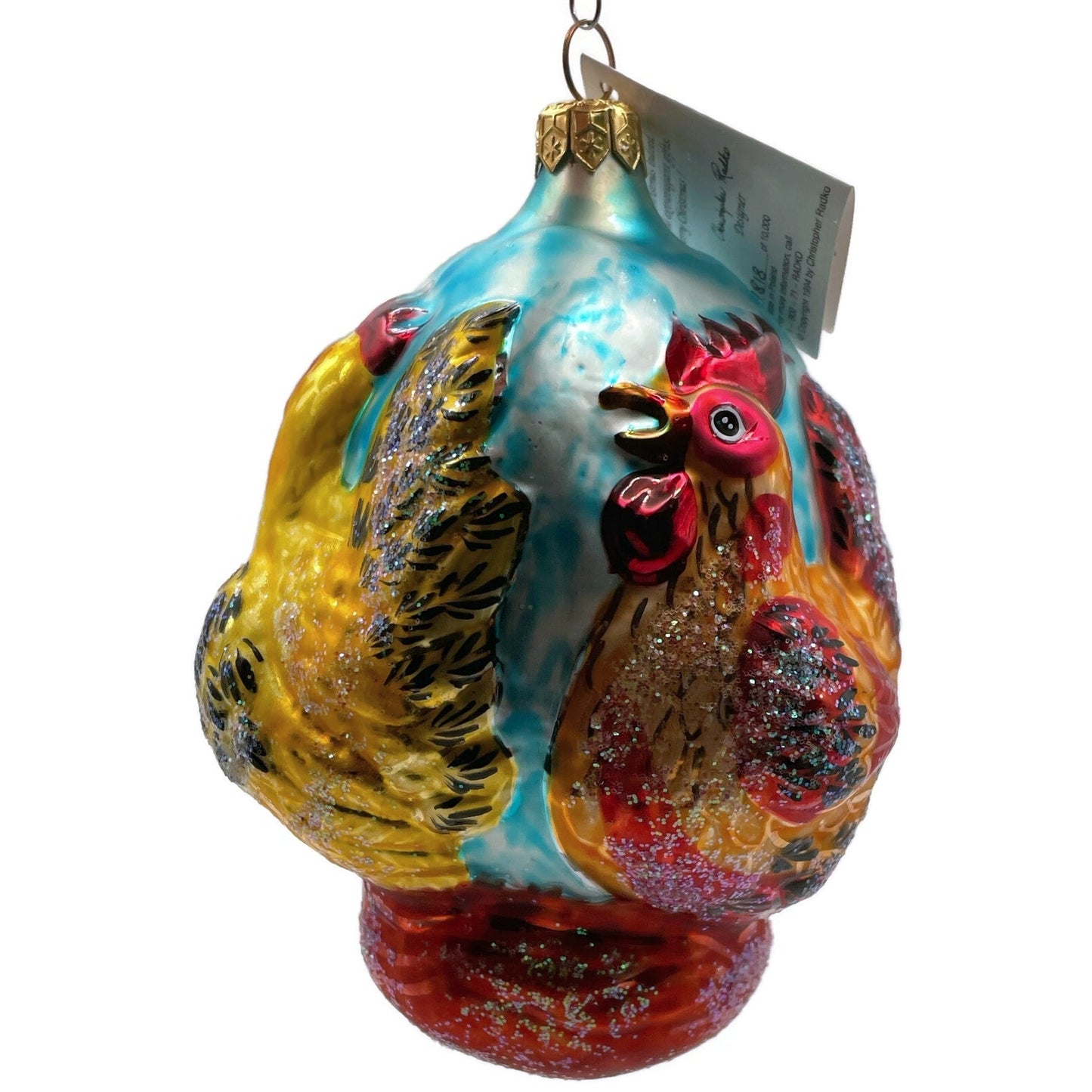 Christopher Radko Three French Hens 12 Days Of Christmas Tree Ornament