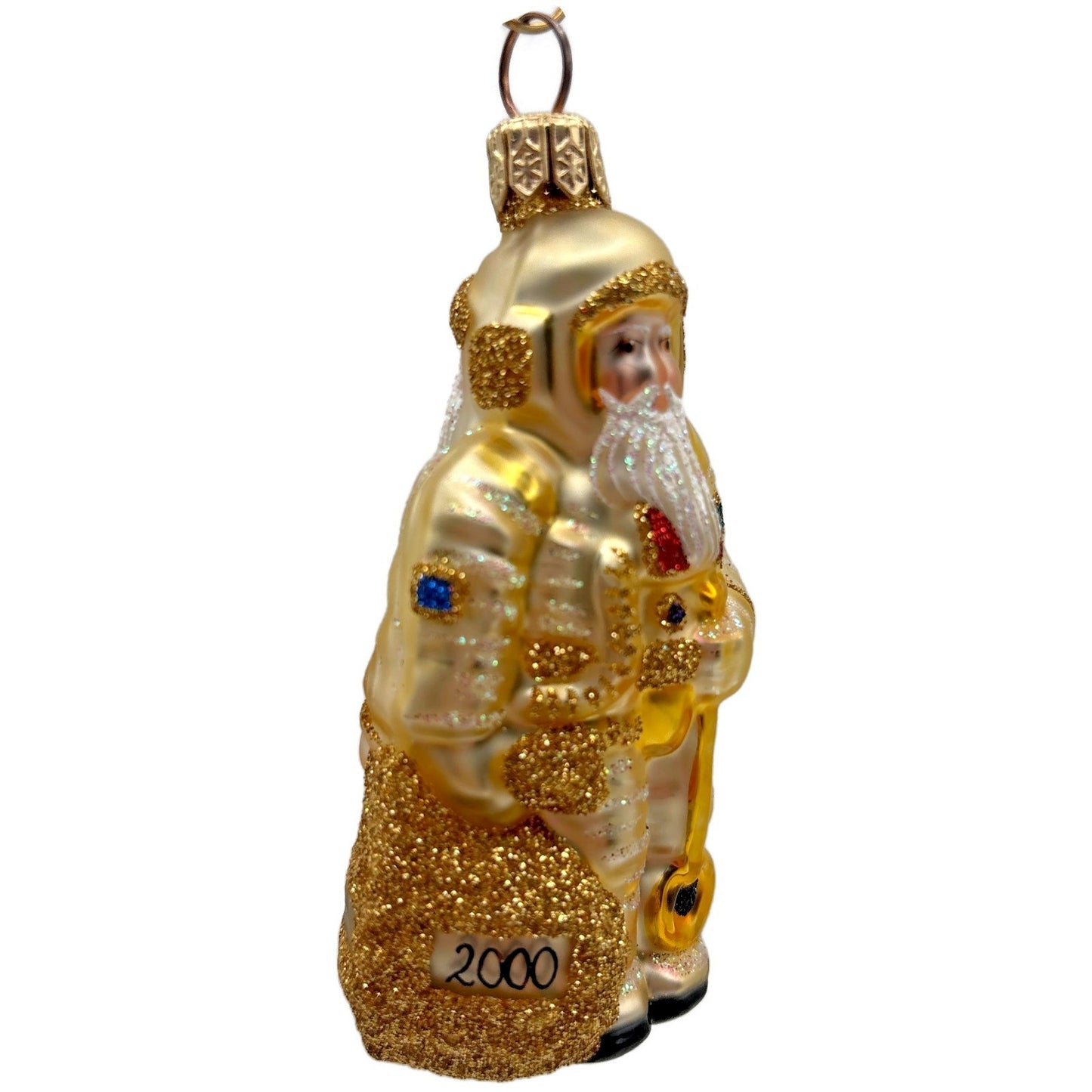 Patricia Breen Miniature Millennium Santa Gold Christmas Tree Ornament NM