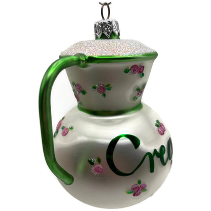Patricia Breen Sweet Cream Pearl Green Pink Roses Spring Christmas Tree Ornament