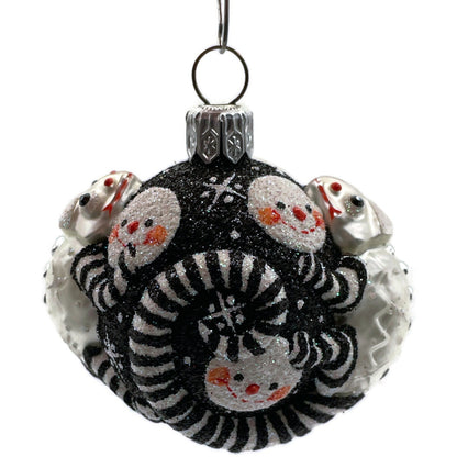 Patricia Breen For James Twice Snow Faces Chameleon Striped Christmas Ornament