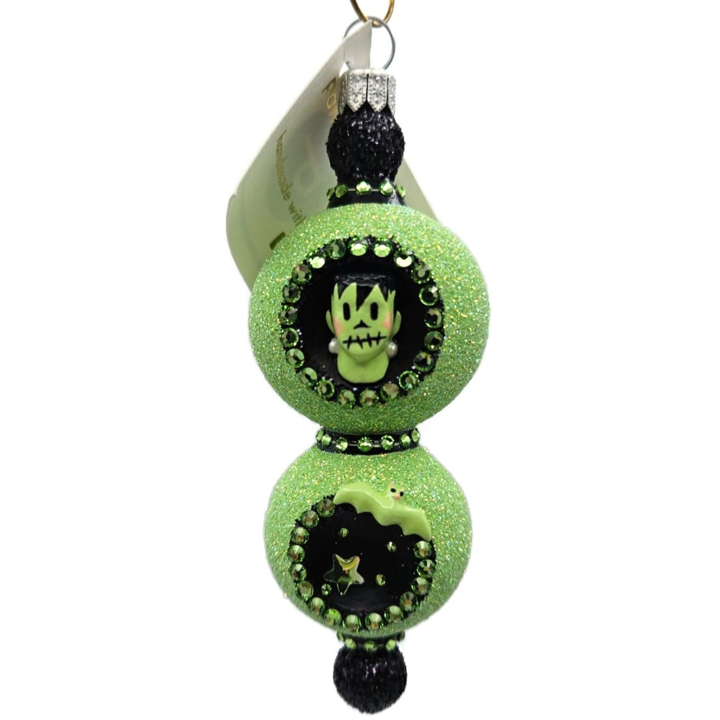 Patricia Breen Joyeux Frankenstein Green Double Reflector Halloween Ornament