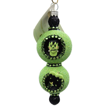 Patricia Breen Joyeux Frankenstein Green Double Reflector Halloween Ornament