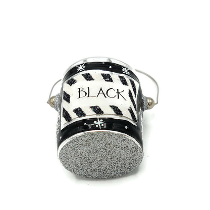 Patricia Breen Colourful Quarts Black Snowflakes Paint Can Christmas Ornament