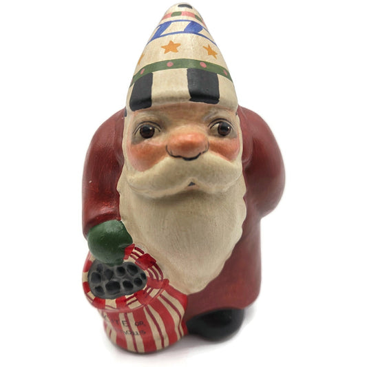 Vaillancourt Santa Switches Behind Back Chalkware Folk Art Christmas Figurine