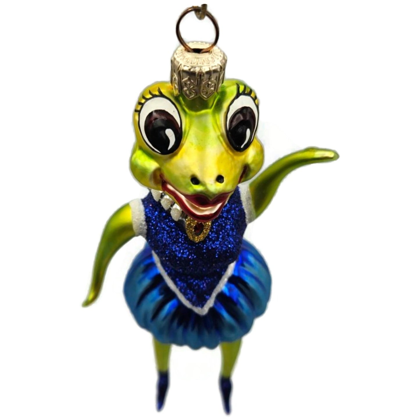 Slavic Treasures Mrs. Happy Hoppy Frog Frolic Halloween Christmas Ornament