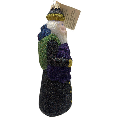 Larry Fraga Mr. Fabulous Glitter Series Green Purple Christmas Tree Ornament
