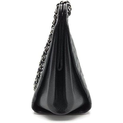 Chanel Grand Shopping Tote Handbag Black Caviar Leather Silver Hardware 13C GST