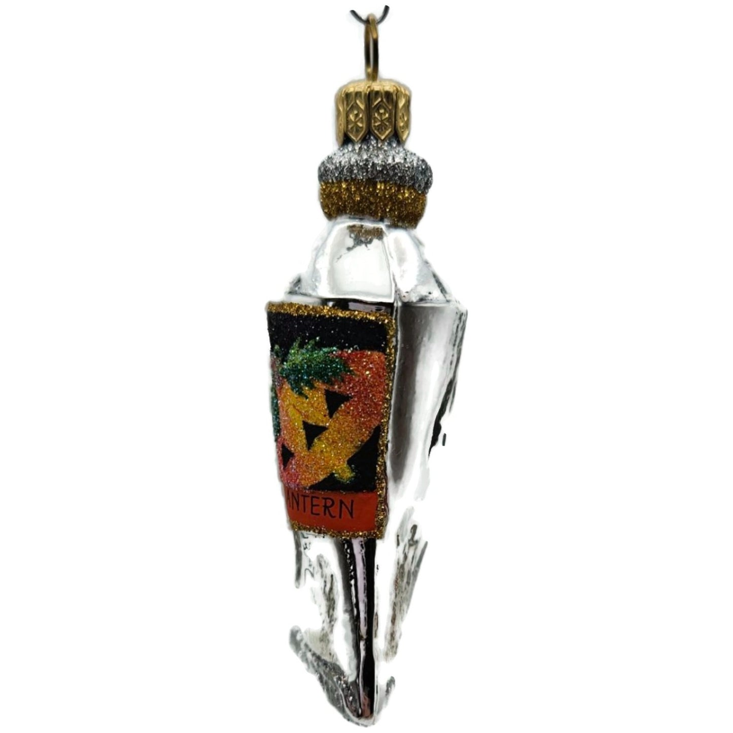 Patricia Breen Miniature Paint Tube Jack O Lantern Glass Halloween Ornament 2334