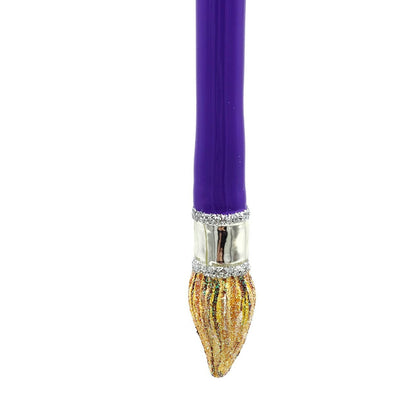 Patricia Breen Let's Paint Purple Artist Brush Glass Christmas Ornament 2673