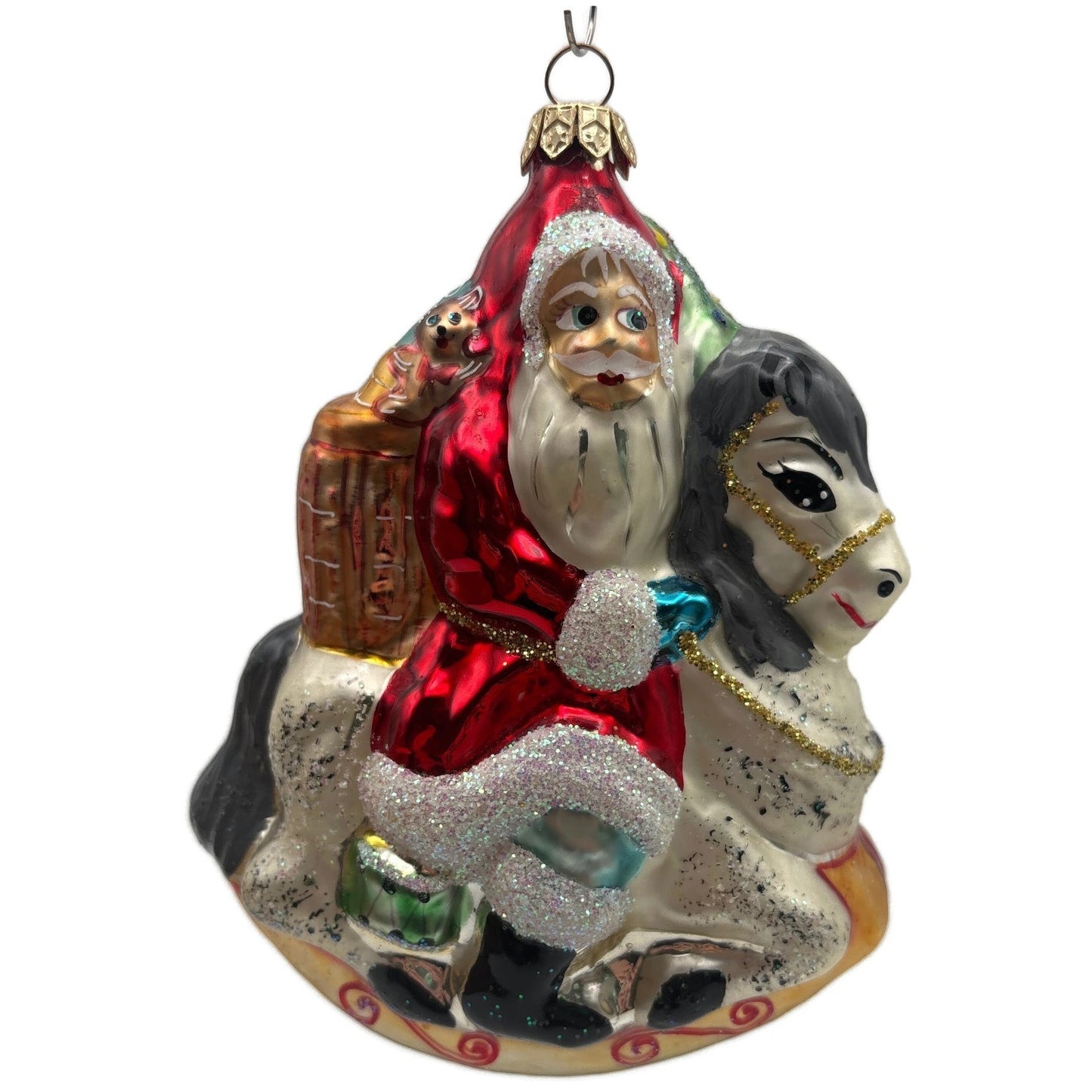 Christopher Radko Carousel Santa Rocking Horse Christmas Tree Ornament 95-133-0