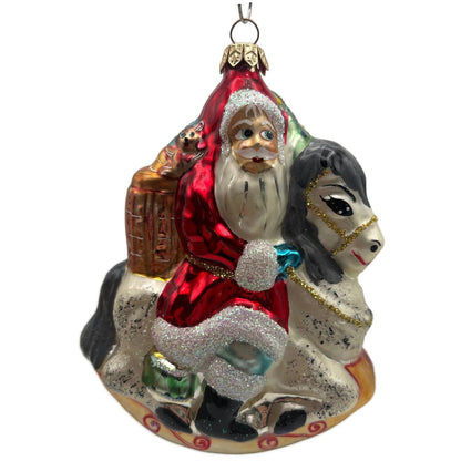Christopher Radko Carousel Santa Rocking Horse Christmas Tree Ornament 95-133-0