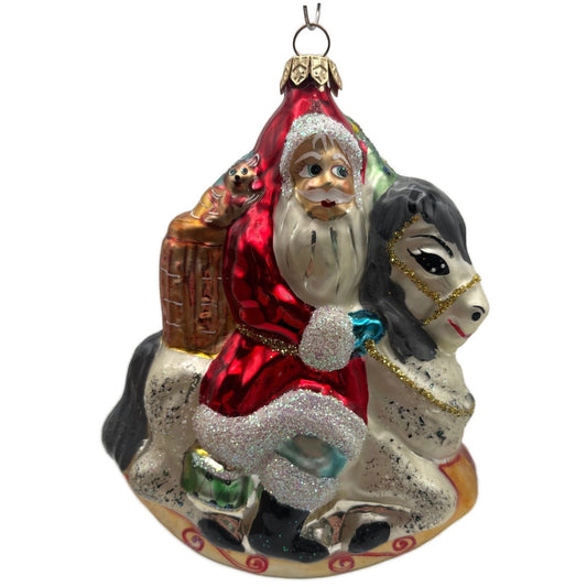 Christopher Radko Carousel Santa Rocking Horse Christmas Tree Ornament 95-133-0